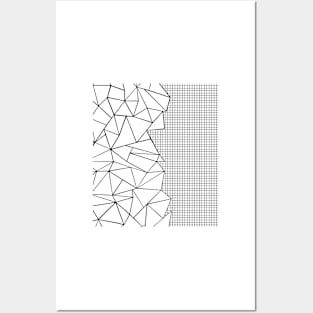 Abstract Outline Grid New White Posters and Art